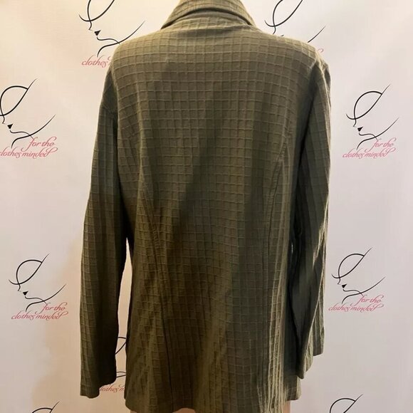 Liz Claiborne. Size Small Oversized. Green Long Sleeve Tunic. Cotton. B113 - Picture 2 of 6